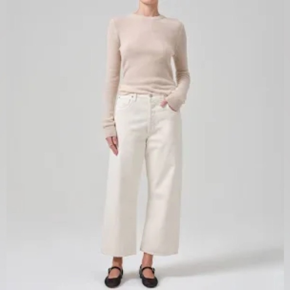 Citizens of humanity, gaucho wide, legged ivory jeans
